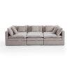 Burger 6-Piece Modular 121" Khaki Sofa Bed