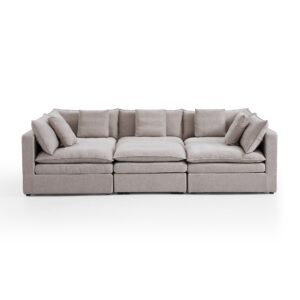 Burger 6-Piece Modular 121" Khaki Sofa Bed