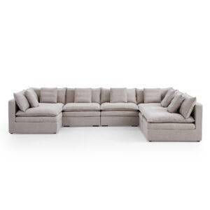 Burger 7-Piece Modular 157" Khaki U-Sectional