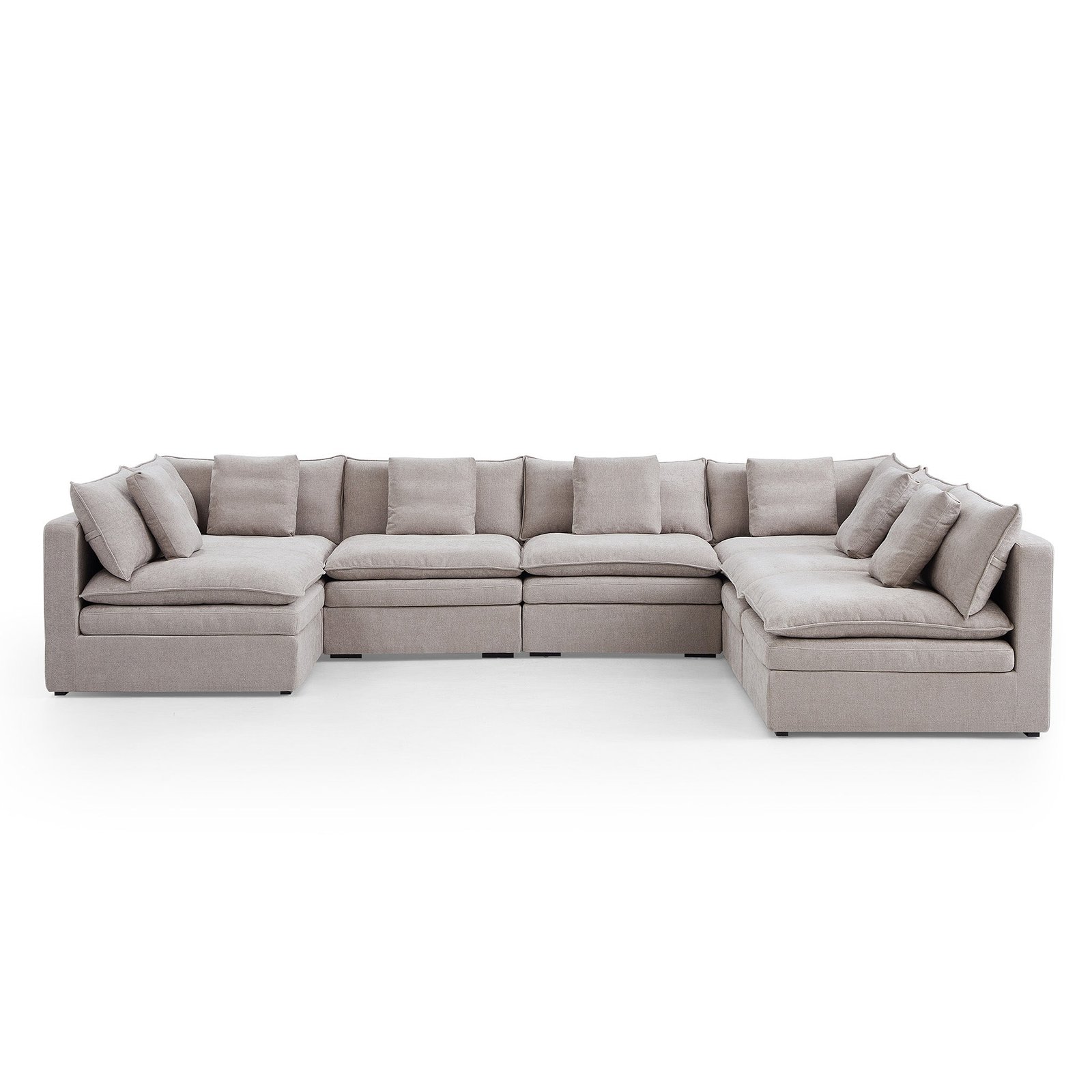 Burger 7-Piece Modular 157" Khaki U-Sectional