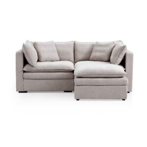 Burger 3-Piece Modular 84" Khaki Loveseat And Ottoman