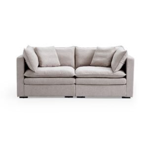 Burger 2-Piece Modular 84" Khaki Loveseat
