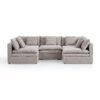 Burger 5-Piece Modular 121" Khaki U-Sectional