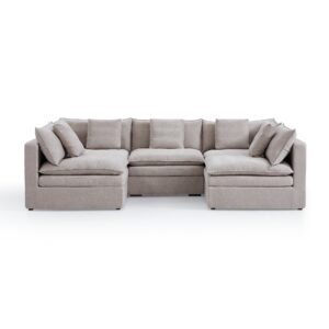 Burger 5-Piece Modular 121" Khaki U-Sectional