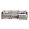 Burger 4-Piece Modular 121" Khaki Sofa And Ottoman