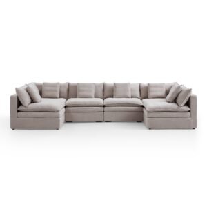 Burger 6-Piece Modular 157" Khaki U-Sectional