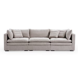 Burger 3-Piece Modular 121" Khaki Sofa