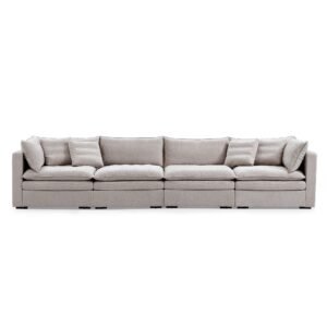 Burger 4-Piece Modular 157" Khaki Sofa