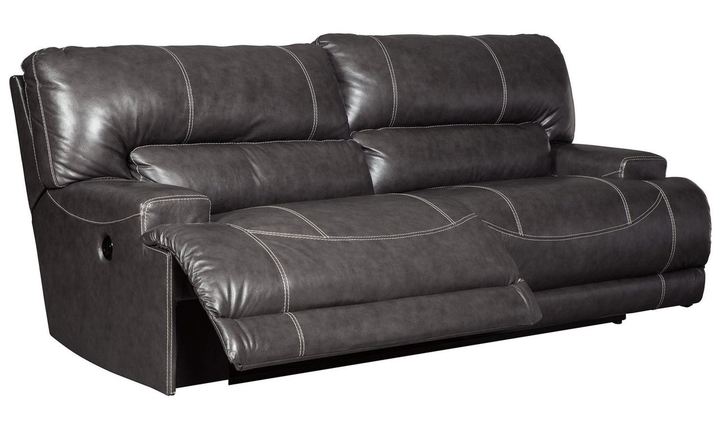 Modern Heritage McCaskill 2-Seater Gray Leather Reclining Sofa - Image 5
