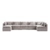 Burger 7-Piece Modular 194" Khaki U-Sectional With Ottoman