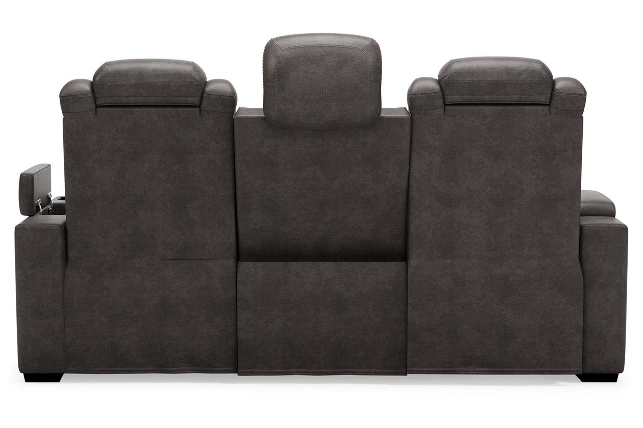 Modern Heritage HyllMont 3-Seater Leather Power Reclining Sofa in Gray - Image 11