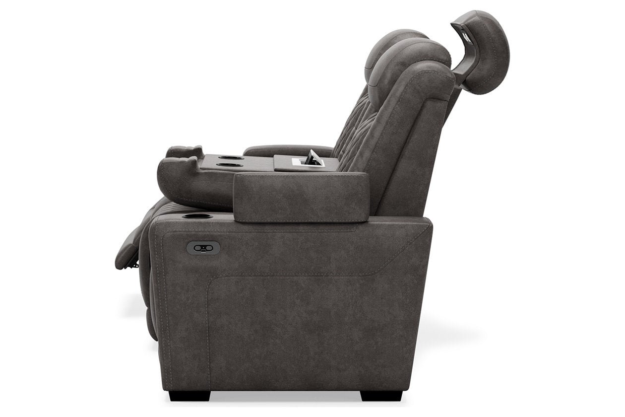 Modern Heritage HyllMont 3-Seater Leather Power Reclining Sofa in Gray - Image 9