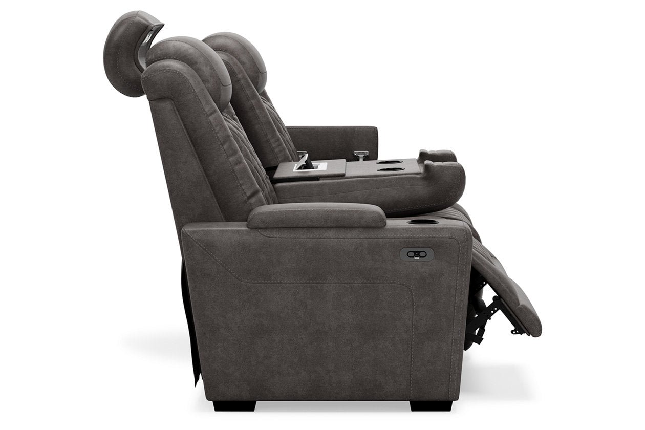 Modern Heritage HyllMont 3-Seater Leather Power Reclining Sofa in Gray - Image 13