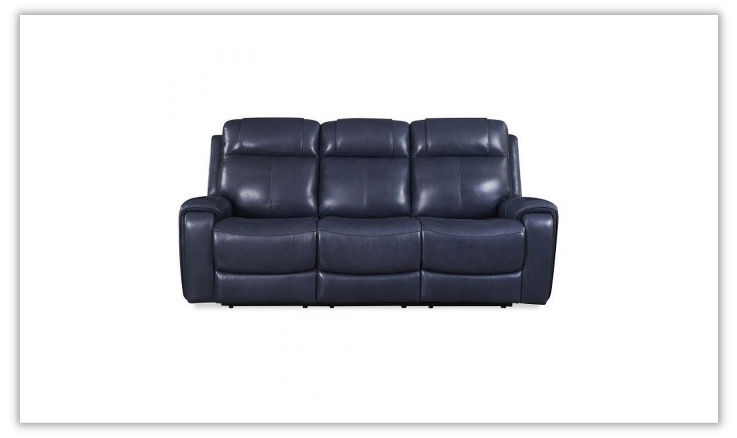 Leather Italia Atlantic 3-Seater Blue Recliner Sofa with Adjustable Footrest