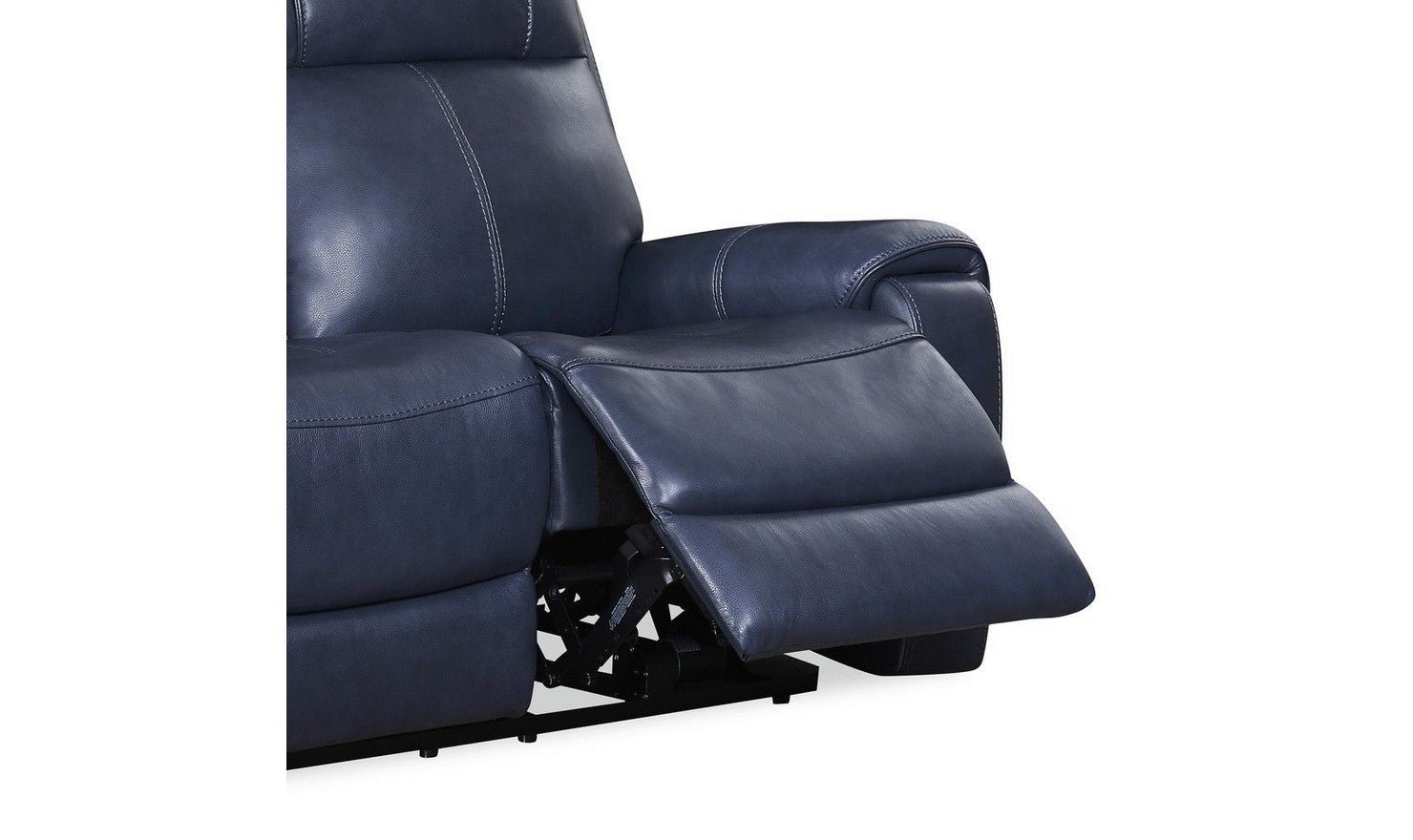 Leather Italia Atlantic 3-Seater Blue Recliner Sofa with Adjustable Footrest - Image 3