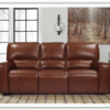 Leather Italia Broadway 3-Seater Brown Leather Power Reclining Sofa