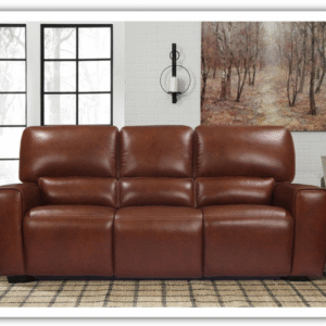 Leather Italia Broadway 3-Seater Brown Leather Power Reclining Sofa