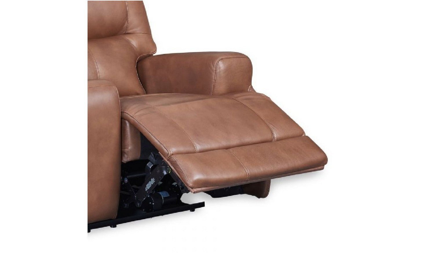 Leather Italia Brimfield 3-Seater Leather Tufted Recliner Sofa in Brown - Image 2