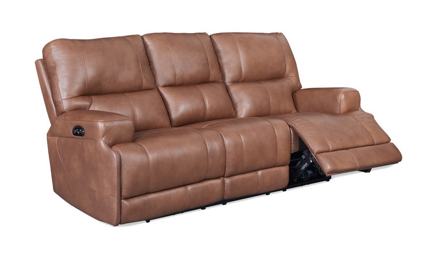 Leather Italia Brimfield 3-Seater Leather Tufted Recliner Sofa in Brown - Image 3