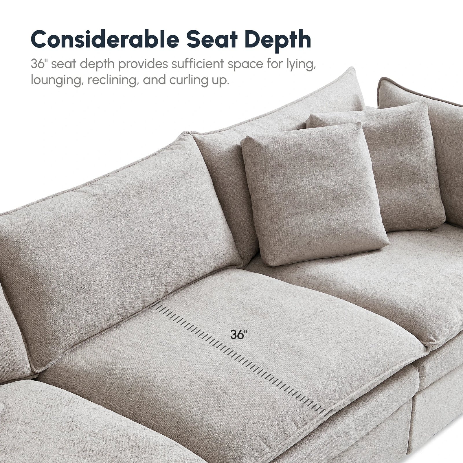 Burger 7-Piece Modular 157" Khaki U-Sectional - Image 5