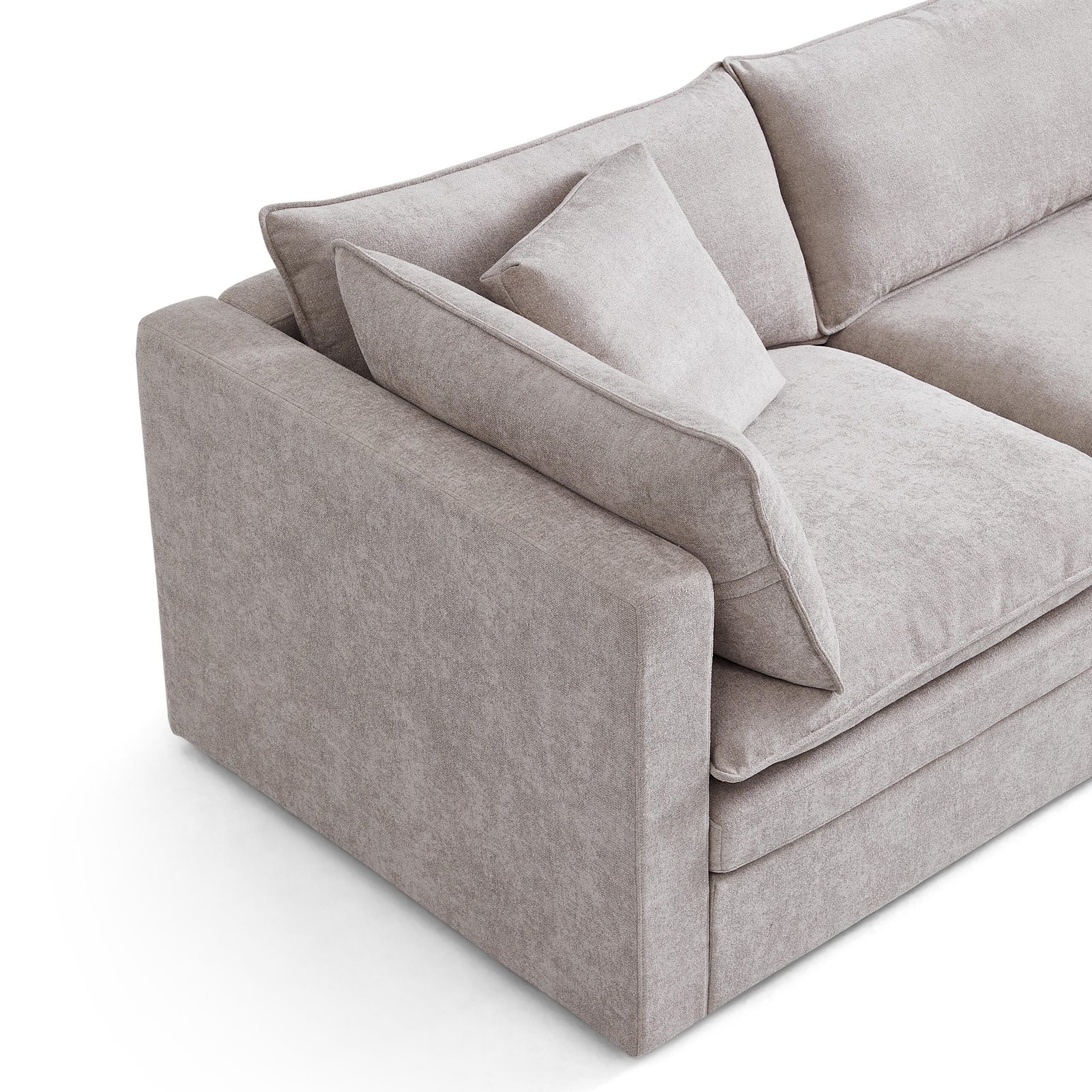 Burger 6-Piece Modular 194" Khaki Sofa And Ottoman - Image 3