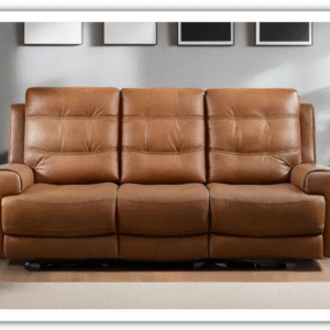 London 3-Seater Brown Leather Recliner Sofa