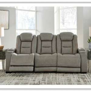 Man-Den Power-Reclining Sofa with Adjustable Headrest