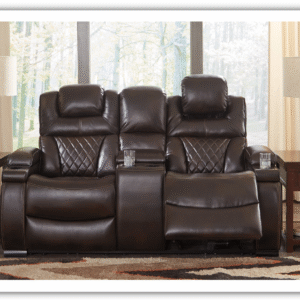 Modern Heritage Warnerton Power Recliner Loveseat in Chocolate Brown