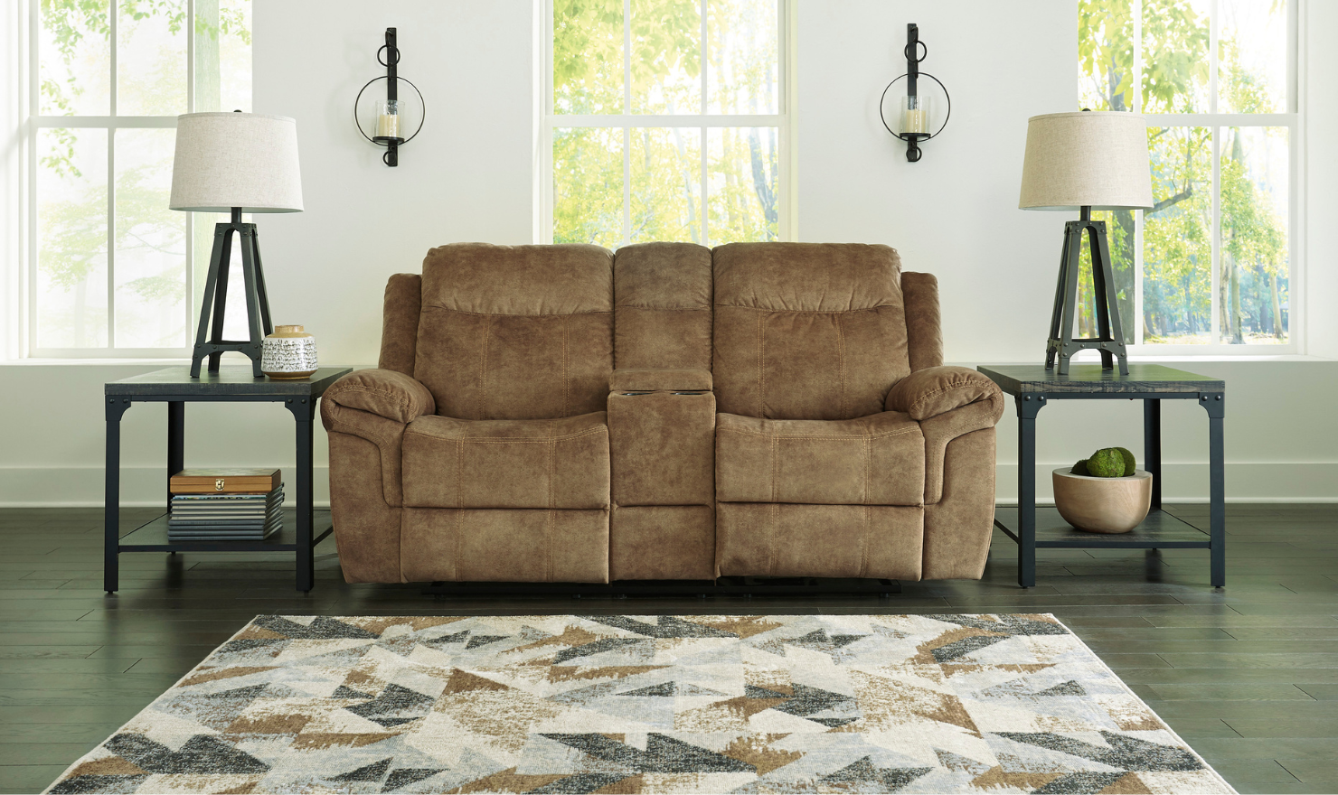 Modern Heritage Ademina 2-Seater Reclining Loveseat With Cup Holder Console - Image 3