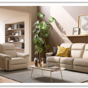 Potenza Leather Reclining Sofa with Closed Back