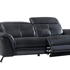 ESF Furniture Alden 2-Seater Leather Power-Reclining Sofa in Gray