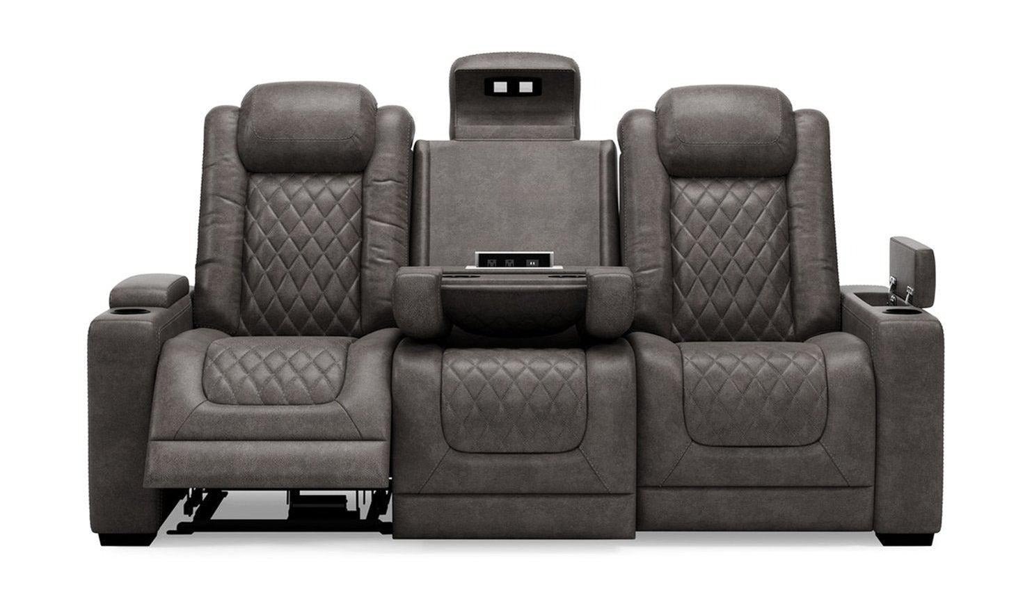 Modern Heritage HyllMont 3-Seater Leather Power Reclining Sofa in Gray - Image 4