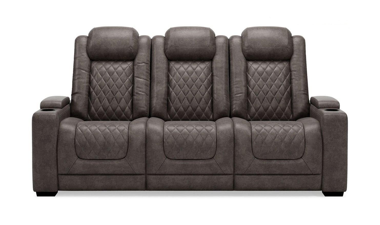 Modern Heritage HyllMont 3-Seater Leather Power Reclining Sofa in Gray - Image 5