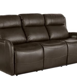 Universal Furniture Mayfield 3-Seater Leather Power-Reclining Sofa in Brown