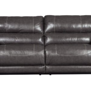 Modern Heritage McCaskill 2-Seater Gray Leather Reclining Sofa
