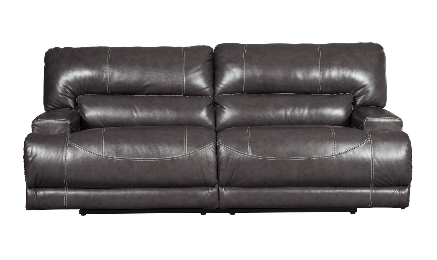 Modern Heritage McCaskill 2-Seater Gray Leather Reclining Sofa